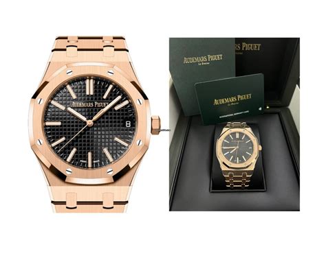 audemars piguet royal oak 41mm rose gold with black dial|audemars piguet royal oak price.